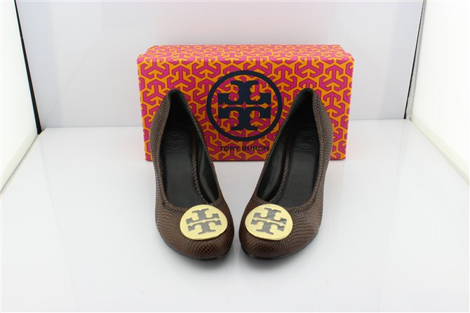 Tory Burch Brown Sally Wedge Shoes